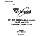 Whirlpool SF5140SRW0 front cover diagram