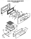 Oven door and broiler