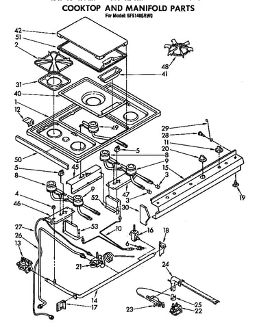 Cooktop and manifold