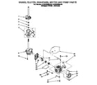 Whirlpool 4LSC9255AN0 brake, clutch, gearcase, motor and pump diagram