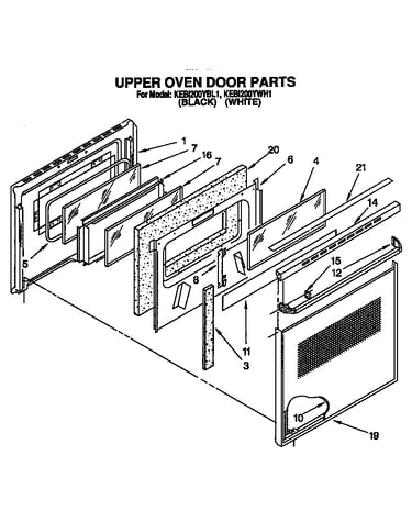 Upper oven door