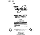 Whirlpool MH6701XX0 front cover diagram
