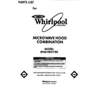 Whirlpool MH6100XYB0 front cover diagram