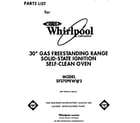 Whirlpool SF370PEWW2 front cover diagram