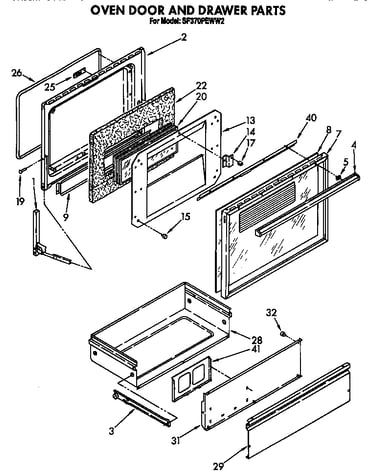 Oven door and drawer