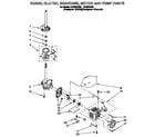 Whirlpool LST8244BQ0 brake, clutch, gearcase, motor and pump diagram