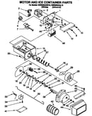 Motor and ice container