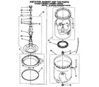 Whirlpool LLR8233BQ0 agitator, basket, and tub diagram
