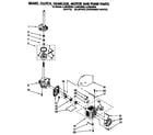 Whirlpool LLR8233BN0 brake, clutch, gearcase, motor, and pump diagram