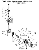 Brake, clutch, gearcase, motor and pump