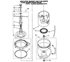 Whirlpool LSN7233BQ0 agitator, basket and tub diagram