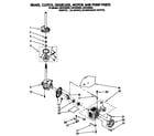 Whirlpool LSN7233BN0 brake, clutch, gearcase, motor and pump diagram