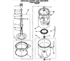 Whirlpool 4XLA64W72BN0 agitator, basket and tub diagram
