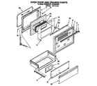 Whirlpool SF365BEWN1 oven door and drawer diagram