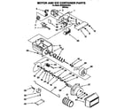 Whirlpool 6ED22DQXAW01 motor and ice container diagram