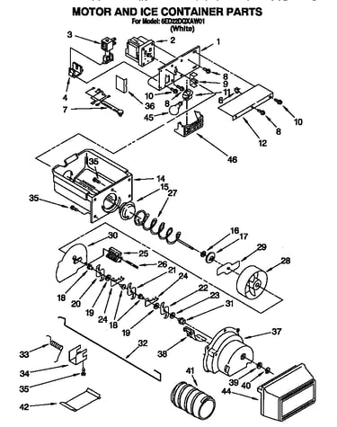 Motor and ice container