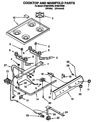 Cooktop and manifold