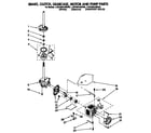Whirlpool LSC8244BG0 brake, clutch, gearcase, motor and pump diagram