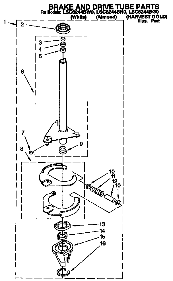 Brake and drive tube