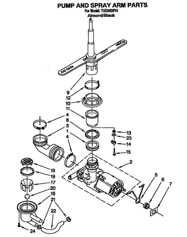 Pump and spray arm