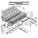 KitchenAid 4KUDA220T5 upper rack and track diagram