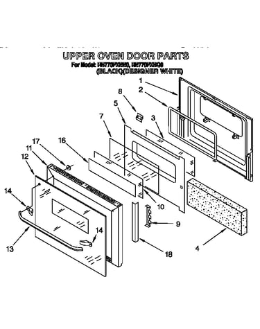 Upper oven door