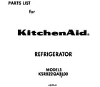 KitchenAid KSRB22QABL00 front cover diagram