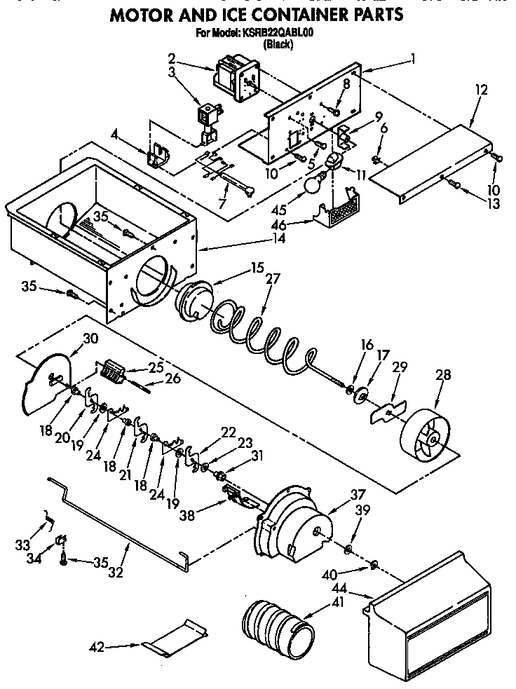 Motor and ice container