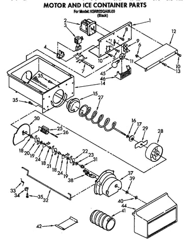 Motor and ice container