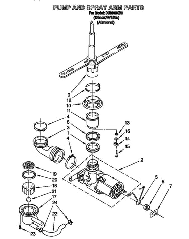 Pump and spray arm