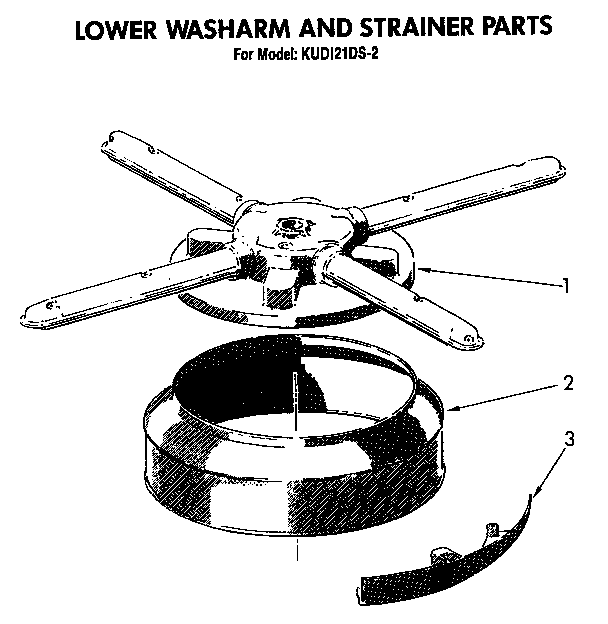 LOWER WASH ARM AND STRAINER