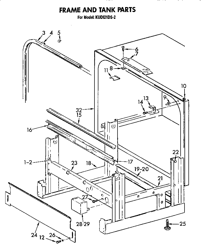 Frame and tank
