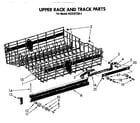 KitchenAid KUDI21DS2 upper rack and track diagram