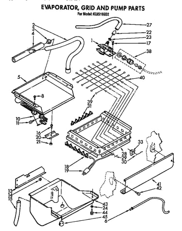 Evaporator, grid and pump