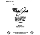Whirlpool RS373PXWT0 front cover diagram