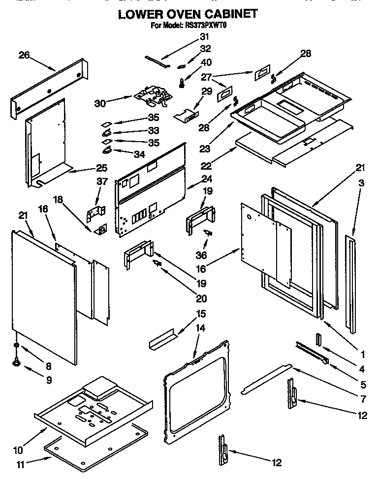 Lower oven cabinet