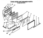 Whirlpool RS373PXWT0 oven door and drawer diagram