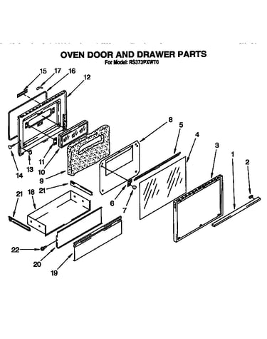 Oven door and drawer