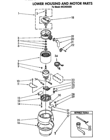 Lower housing and motor parts