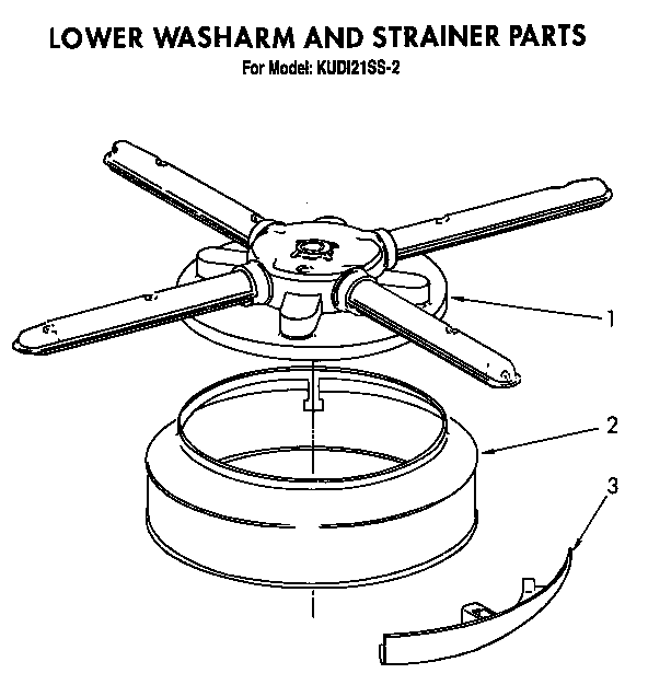 Lower washarm and strainer