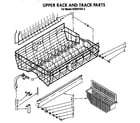 KitchenAid KUDI21SS2 upper rack and track diagram