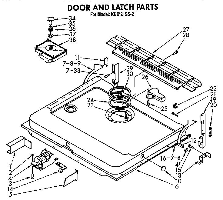 Door and latch