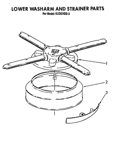 Lower wash arm and strainer