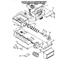 KitchenAid KSRB22QXWH00 motor and ice container diagram