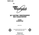 Whirlpool RF360BXPW0 front cover diagram