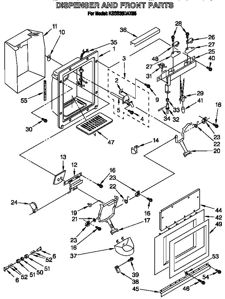 Dispenser and front
