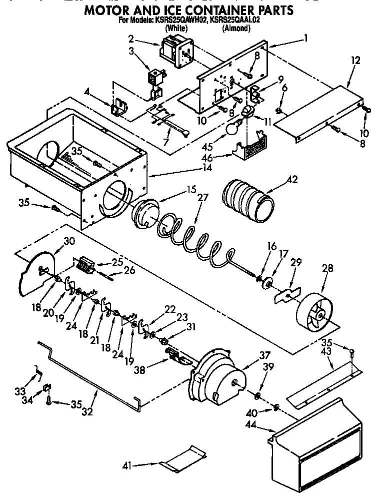 MOTOR AND ICE CONTAINER