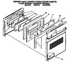 KitchenAid KEBS208AWH1 upper and lower oven door diagram
