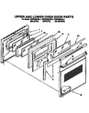 Upper and lower oven door