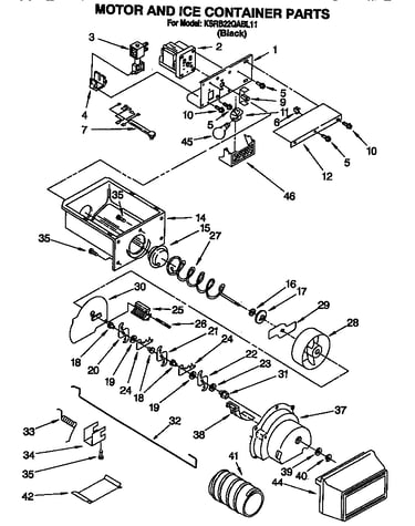 Motor and ice container